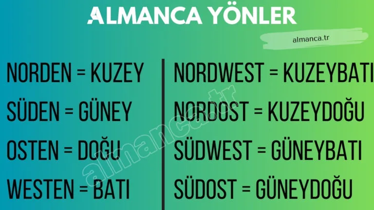 Almanca Yönler ve Türkçe Anlamları