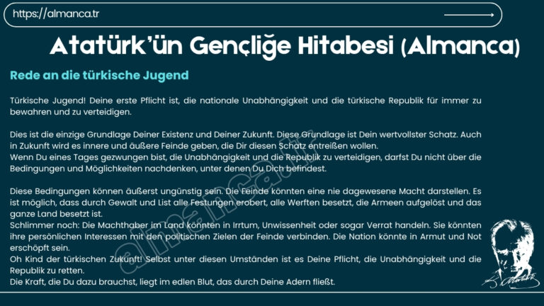 ataturk genclige hitabesi almanca