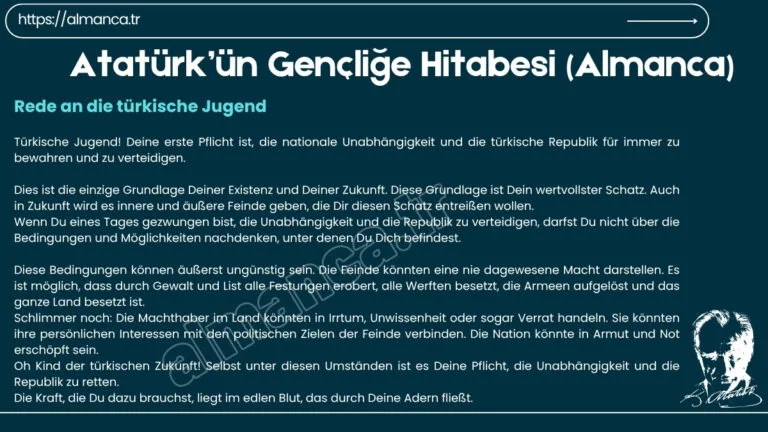 ataturk genclige hitabesi almanca