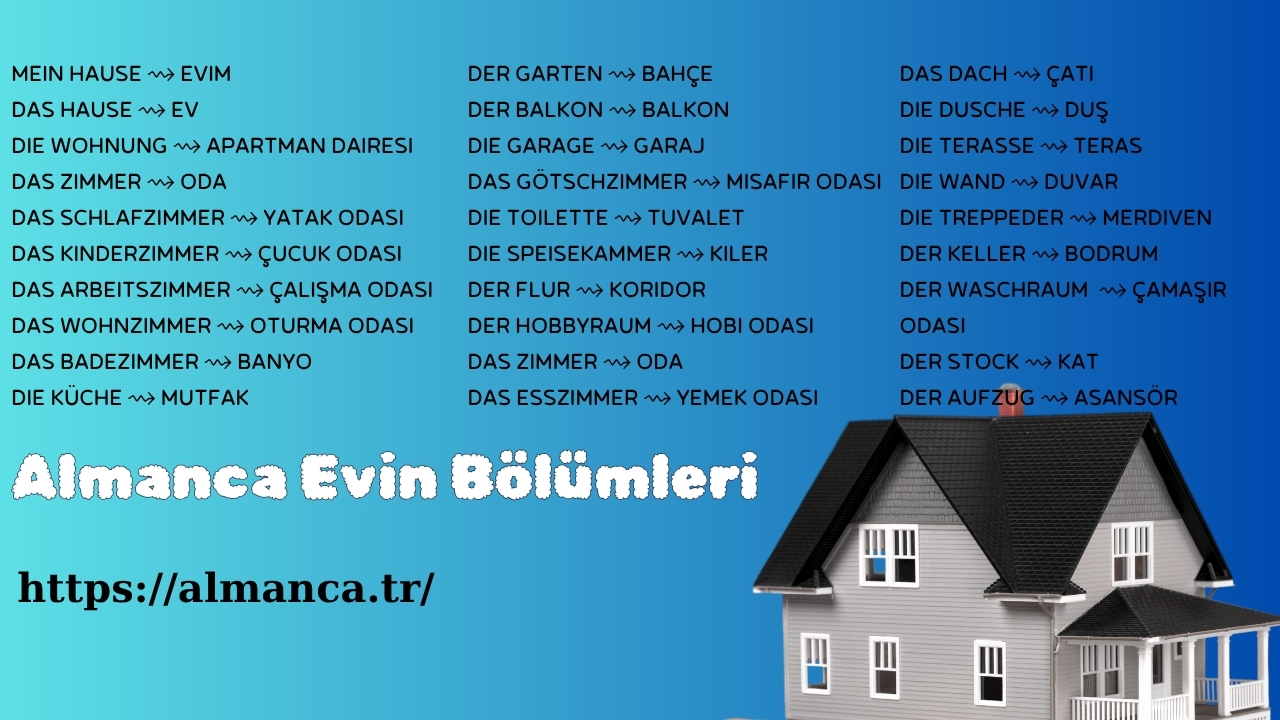 almanca evin bolumleri