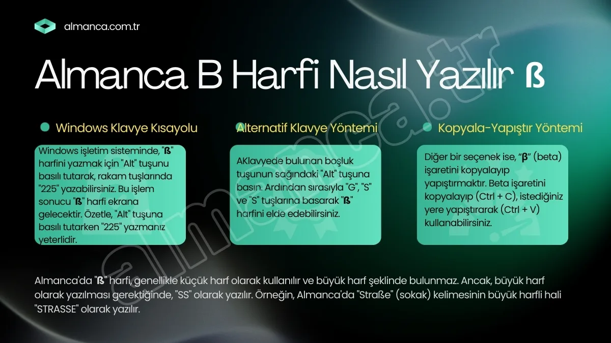 Almanca B Harfi Nasıl Yazılır ß