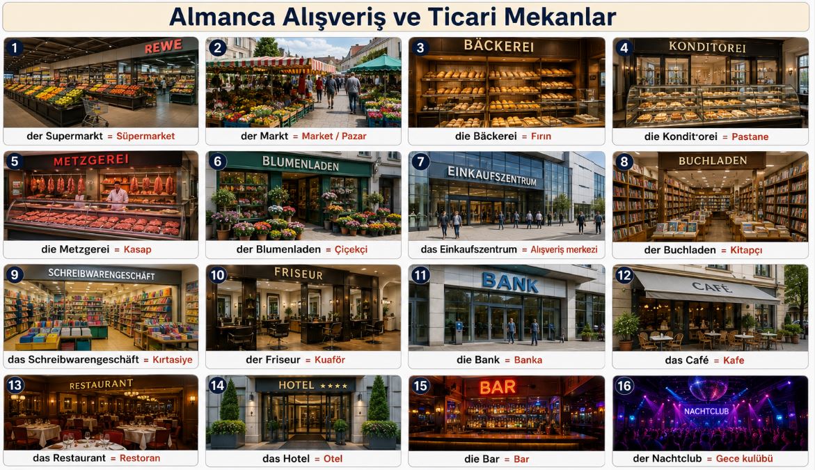 Almanca Alışveriş ve Ticari Mekanlar