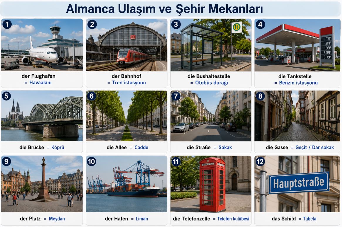 Almanca Ulaşım ve Şehir Mekanları