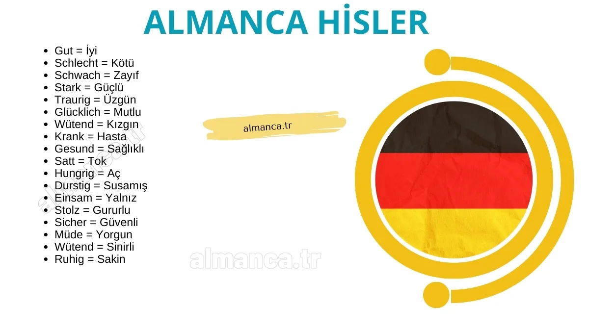 Almanca Hisler ve Türkçe Anlamları