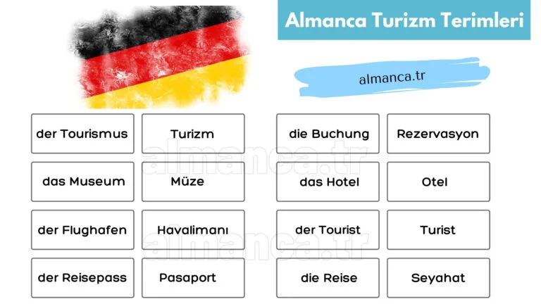 almanca turizm terimleri ve turkce anlamlari