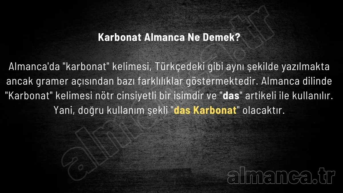 almanca karbonat
