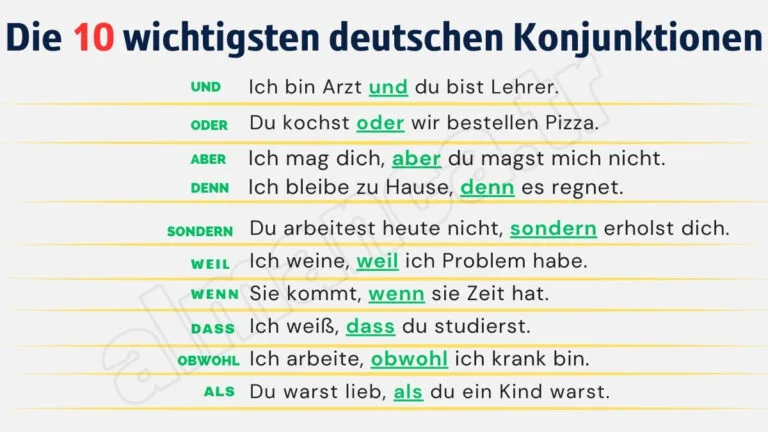 Almanca Bağlaçlar - Deutsch Konjunktionen
