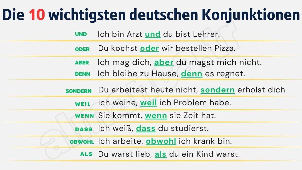Almanca Bağlaçlar - Deutsch Konjunktionen
